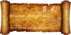 Blocher Alfréda névjegykártya